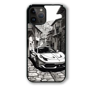 coque de téléphone line draw ferrari