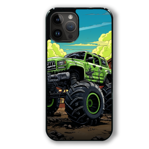 coque de téléphone Fun green monster truck