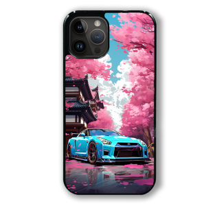 coque de téléphone GTR blue Pink Flowers