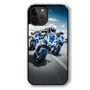coque de téléphone gsxr blanche bleu