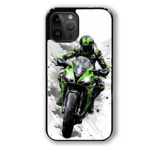 coque de téléphone splash paint vert moto H2R