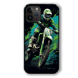 coque de téléphone motocross green